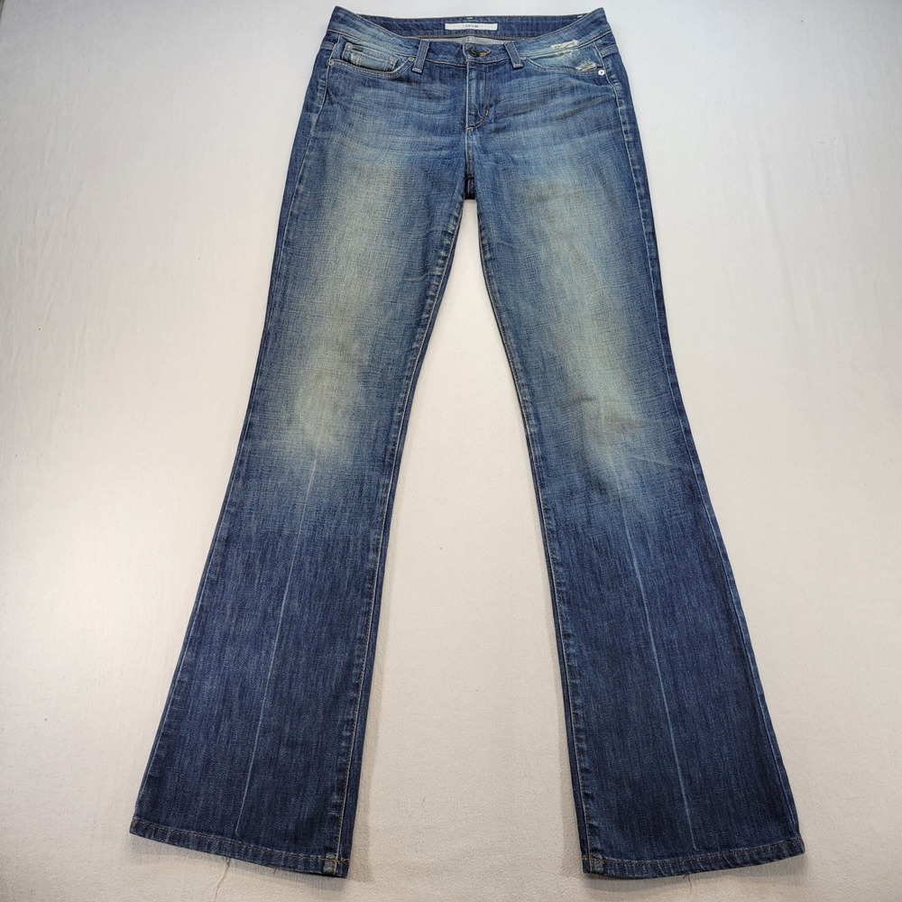 Joe's Jeans Muse Flare Jeans Women 27 Blue Low Rise Dark Wash Faded Denim